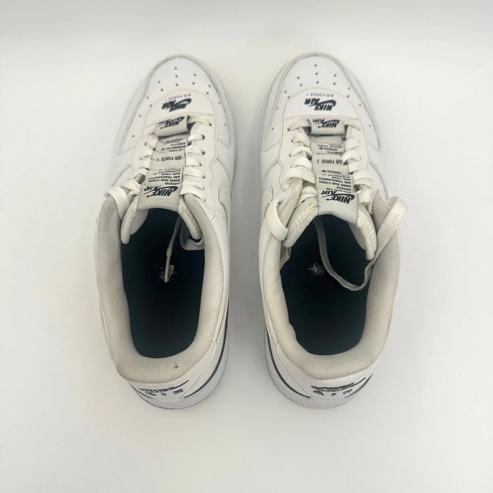 Nike Air Force 1 07 LV8 Mens 8.5 White Black Double Air CJ1379-100 Sneakers